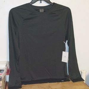 Cory Vines Tech Gray Microfiber Long Sleeve Onyx Polyester Shirt Mens Small